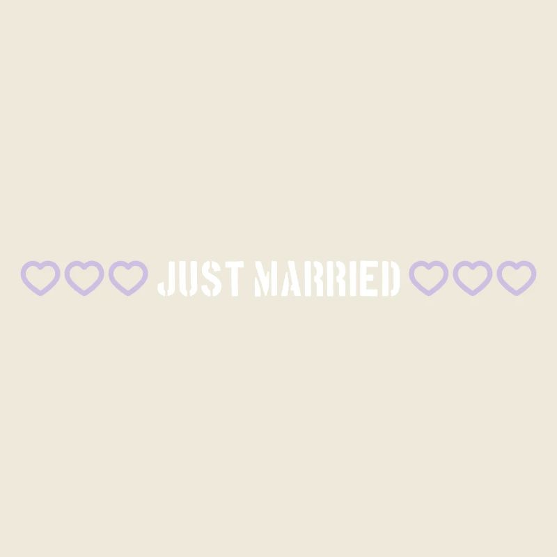 Coeurs de mariage juste mariés