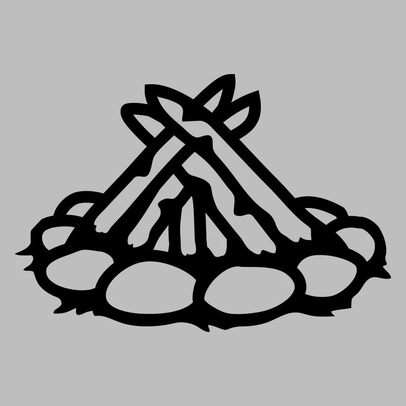 Camping campfire without fire