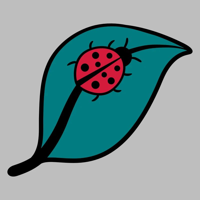 Kleiner Marienkäfer auf einem Blatt Design