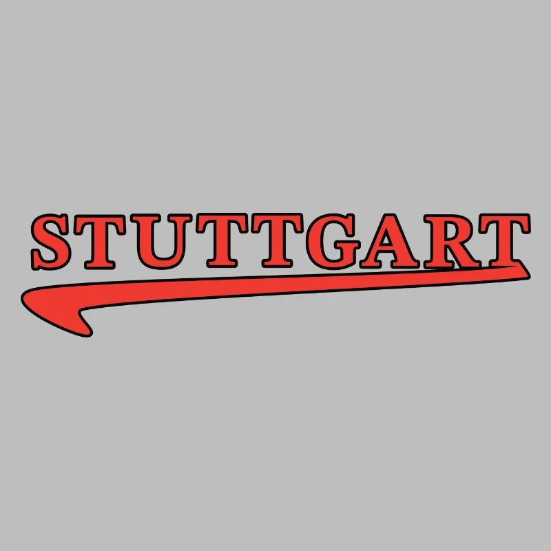 Stuttgart lettering with red underscore