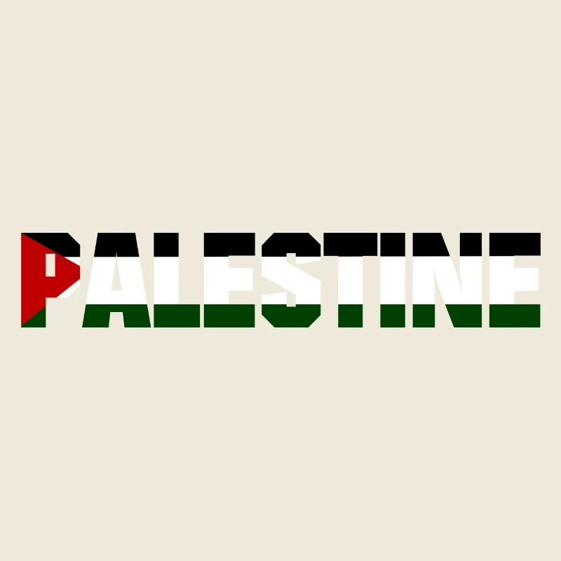 Drapeau de conception de lettrage de la Palestine