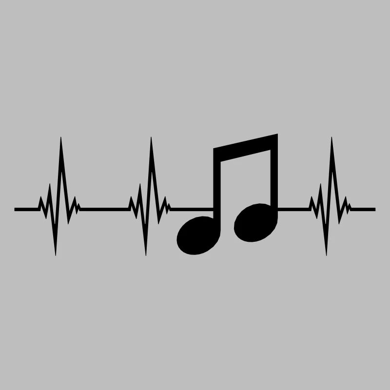 music note heartbeat pulse frequency sign party m
