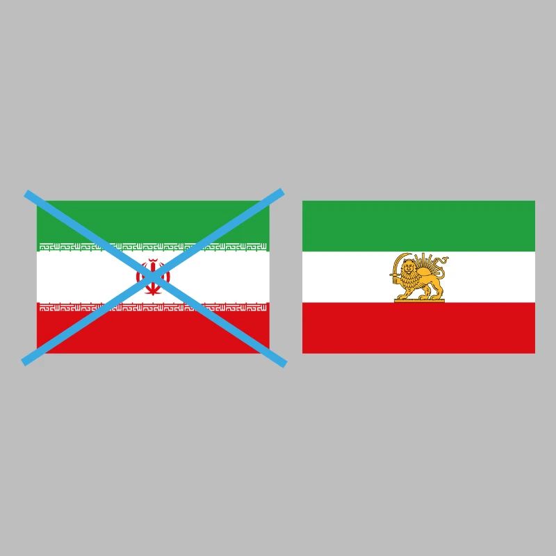 Drapeaux iraniens brisés