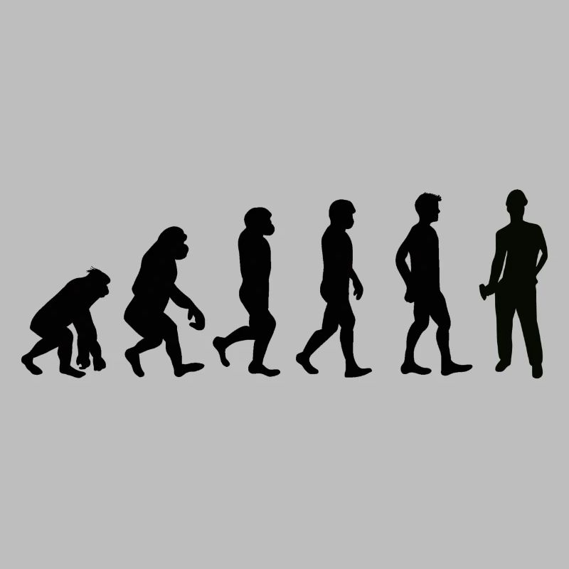 Evolution Bauarbeiter schwarz