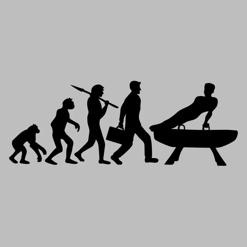 evolution gymnastics silhouette man on pommel