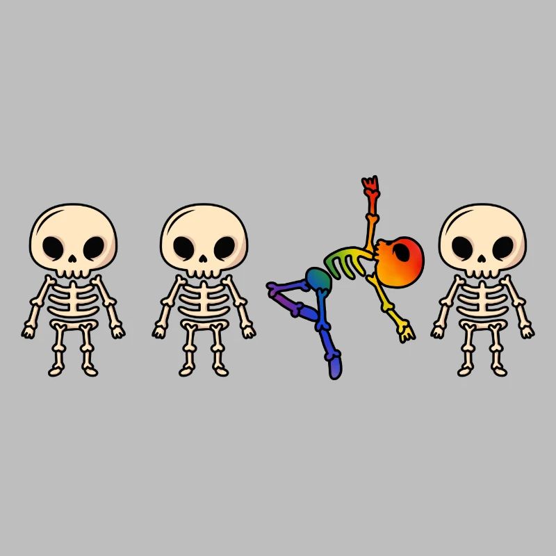 Dancer Skeleton Rainbow