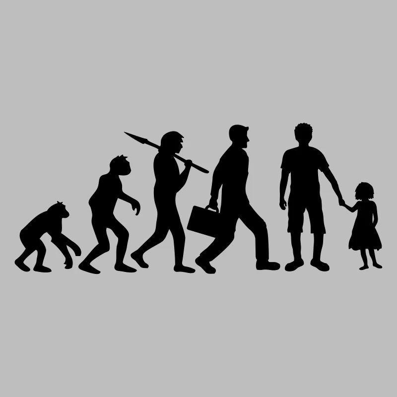 evolution papa vater und tochter vatertag kind dad