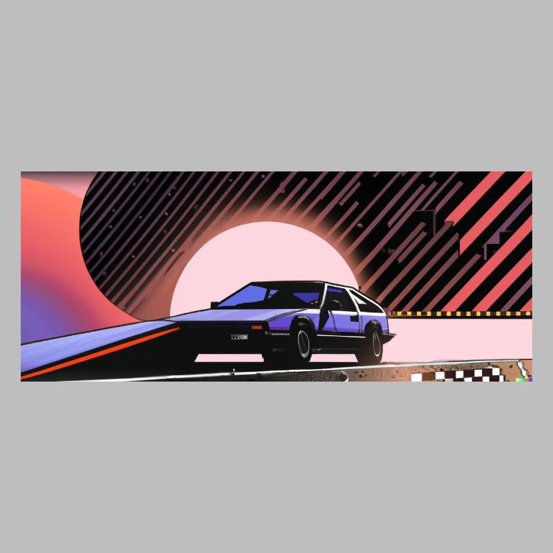 Synthwave Sportwagen Auto since fiction future
