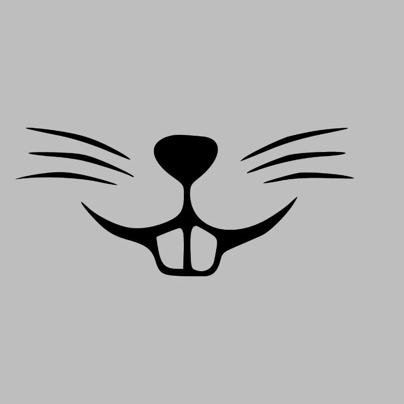 Rabbit face. Rabbit nose. Rabbit teeth