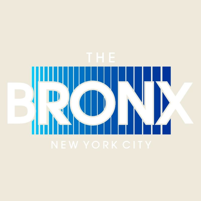 Texte de la ligne d’horizon du Bronx en dégradé bleu