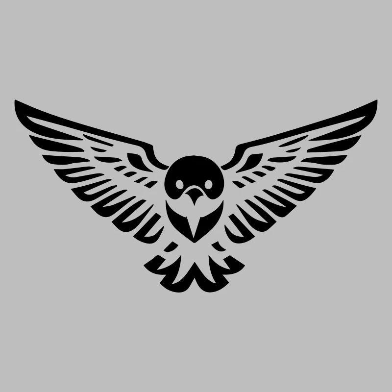 bird type owl or eagle flying in front