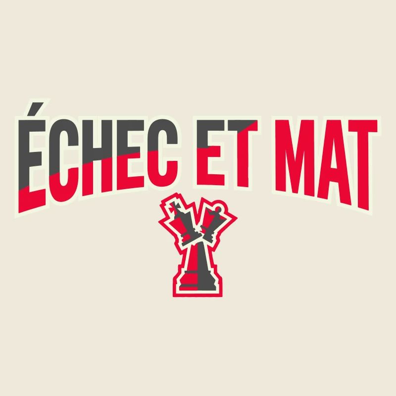 Logo Échec et Mat Rouge Roi Noir en Difficulté