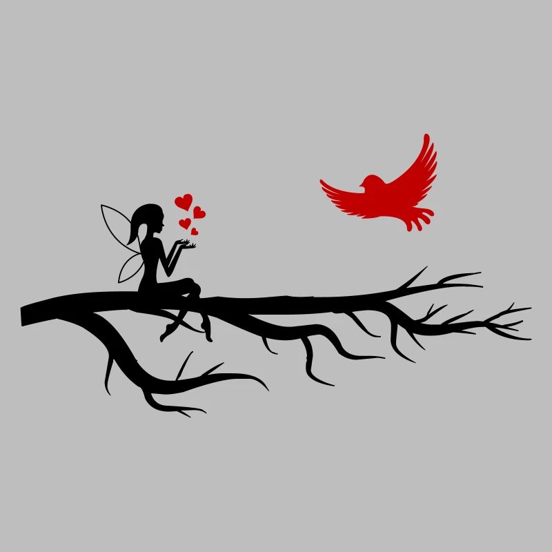 Fée Elfe Silhouette Amour