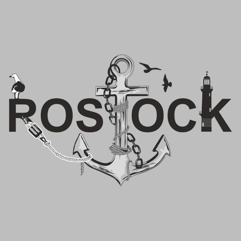 Rostock mit Schriftzug und Anker