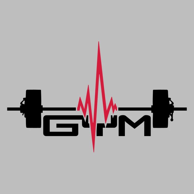 gym text logo gewicht heben puls frequenz herzschl