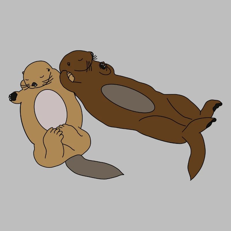 Cute Sleeping Otters