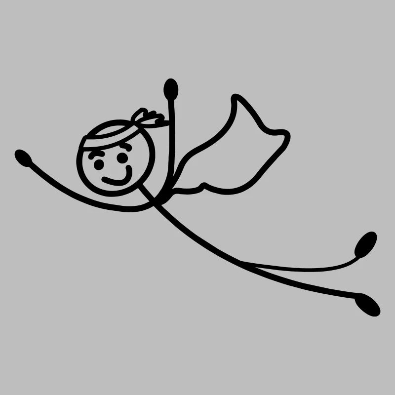 Super jung oder Mann fliegt schnell mit Umhang