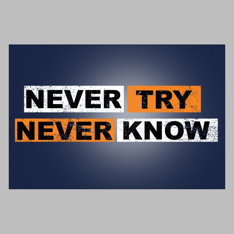 Never Try never know Motivation Quote Wall