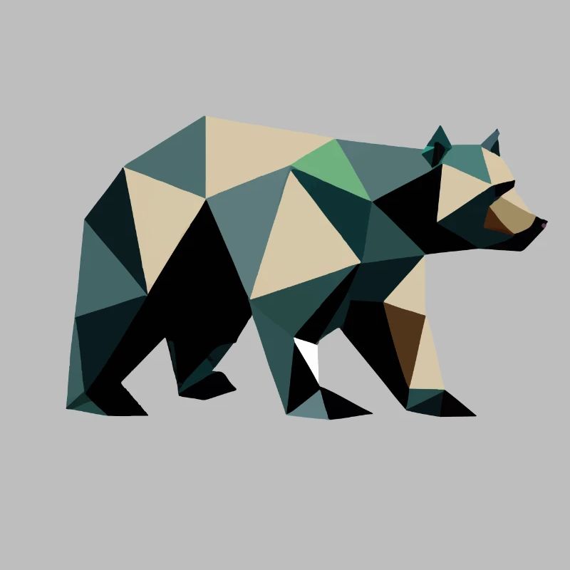 Bear, Polygon, Angular, Hiking, Trees, Animal, Wilderness, Nature