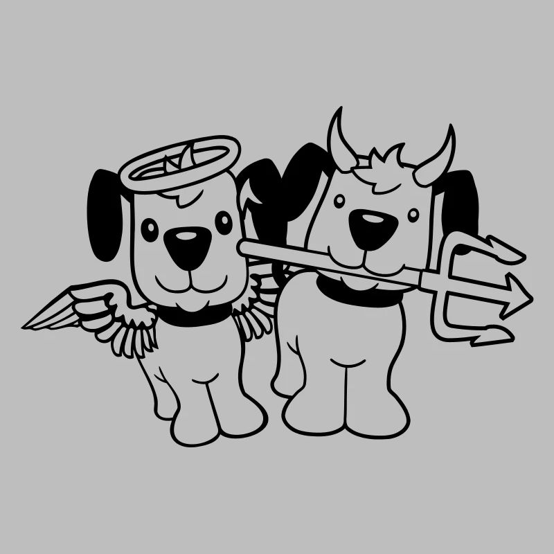 2 Dogs Angel Devil Satan Heaven Hell Conscience