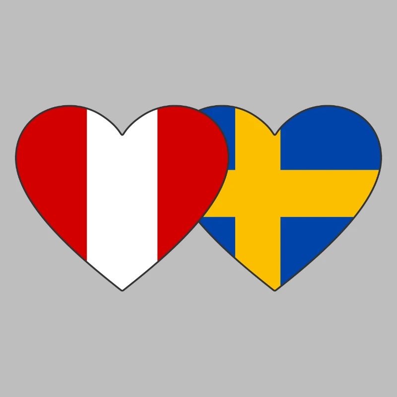 Pérou Suède Drapeau du cœur