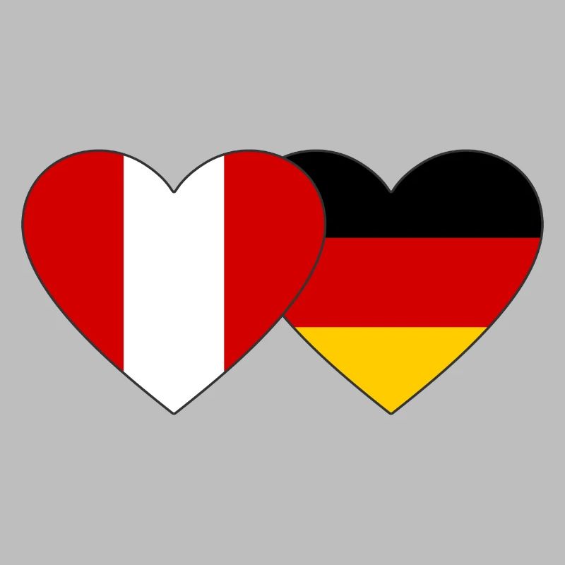 Peru Germany Heart Flag