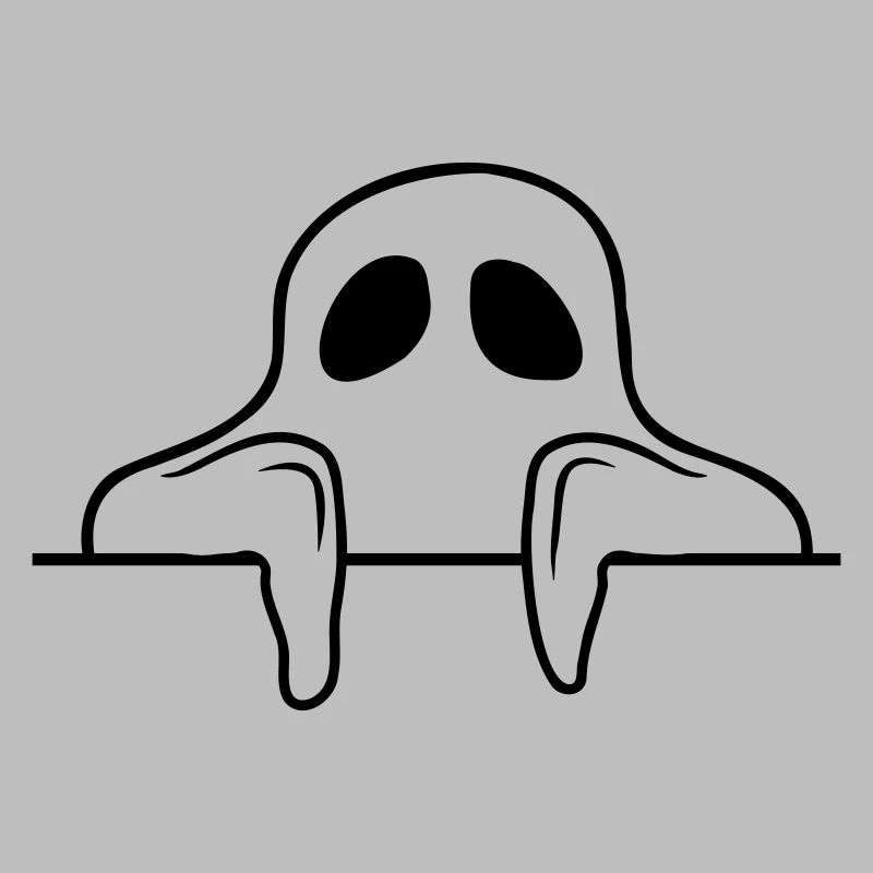 Comic Ghost Behind the Wall