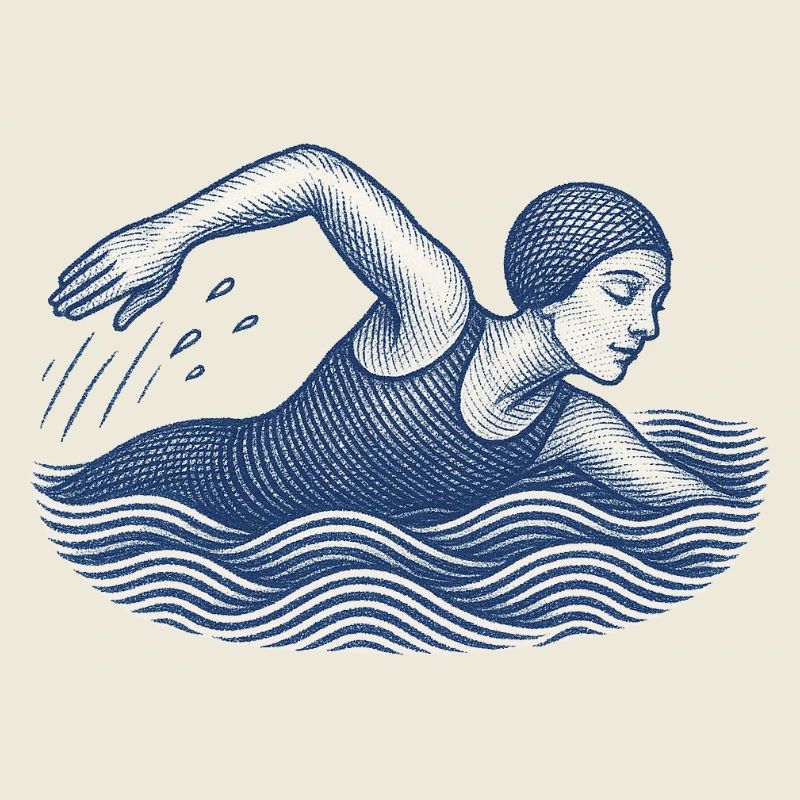 Vintage Schwimmer Illustration