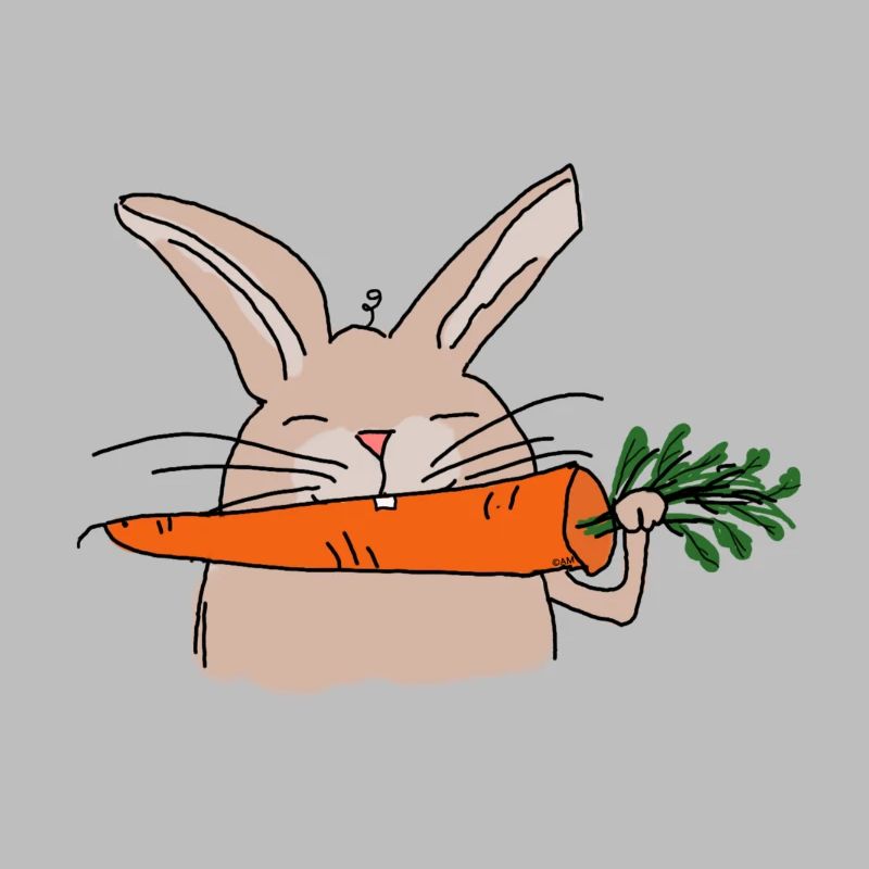 Hilde Rabbit avec style bande dessinée carotte