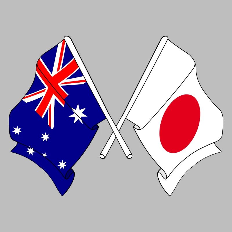 Drapeau de l’Australie et drapeau du Japon