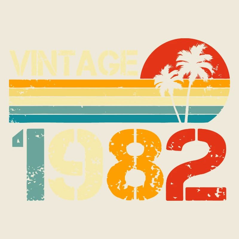 Palm Sunset 1982 Rétro Vintage