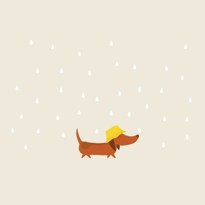 Dachshund with rain hat small