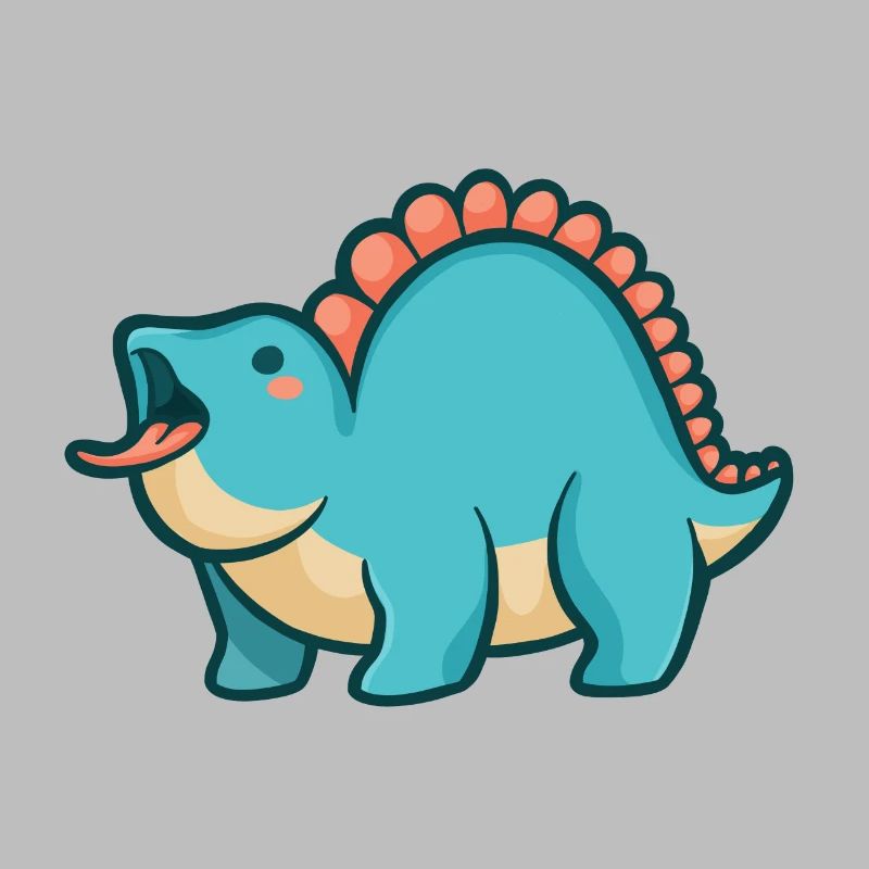Cute chubby Stegosaurus, Dino, Dinosaur