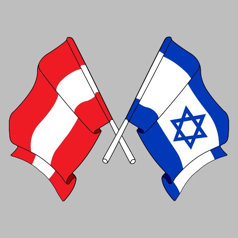Drapeau Autriche, drapeau Israël