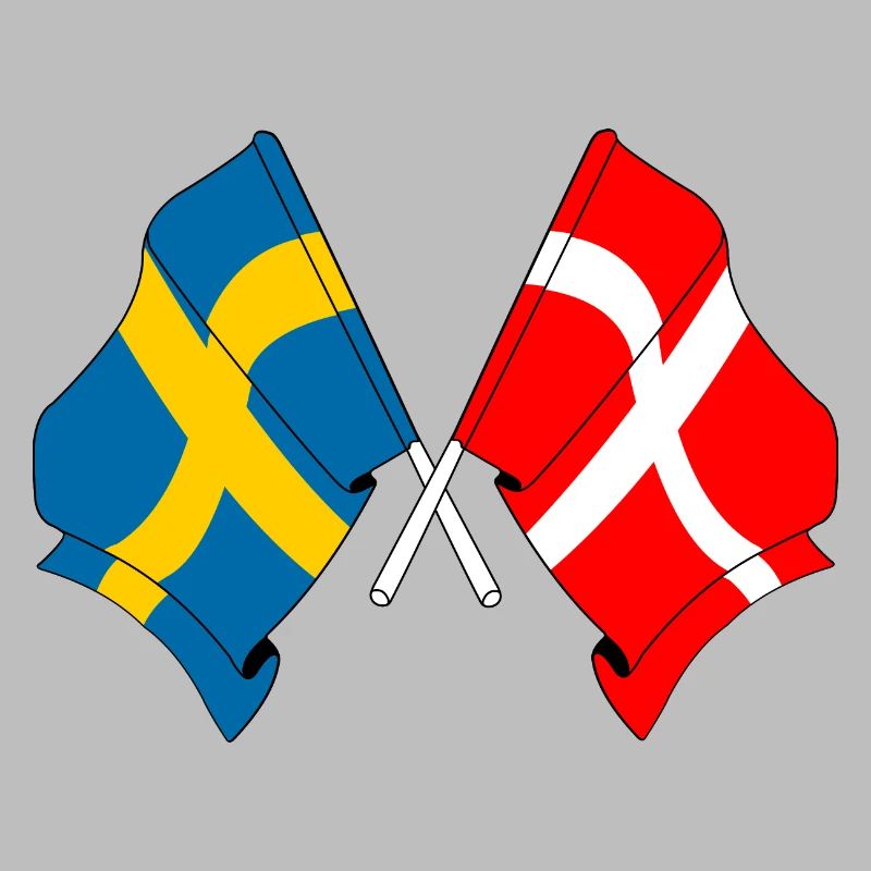 Drapeau de la Suède, drapeau du Danemark