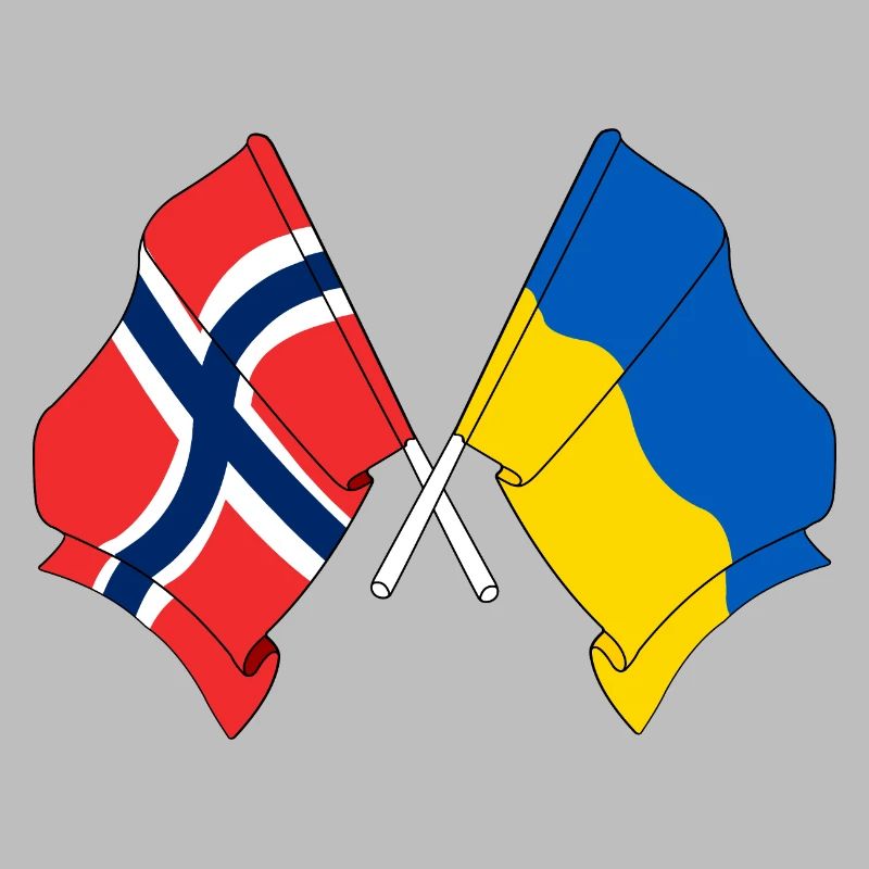 Drapeau de la Norvège, drapeau de l’Ukraine
