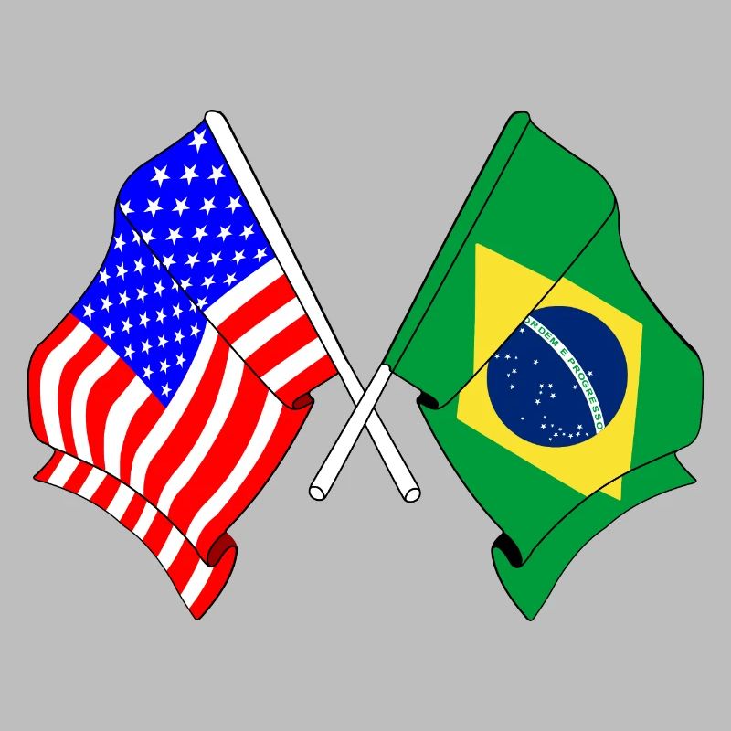 Drapeau des États-Unis et du Brésil
