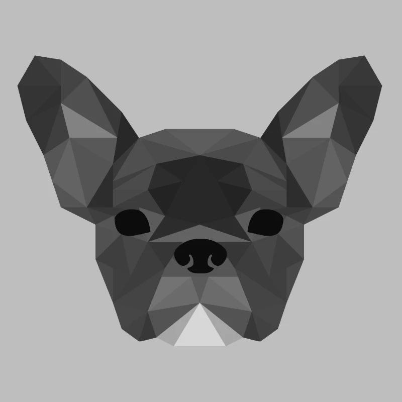 Low Poly Frenchie gray