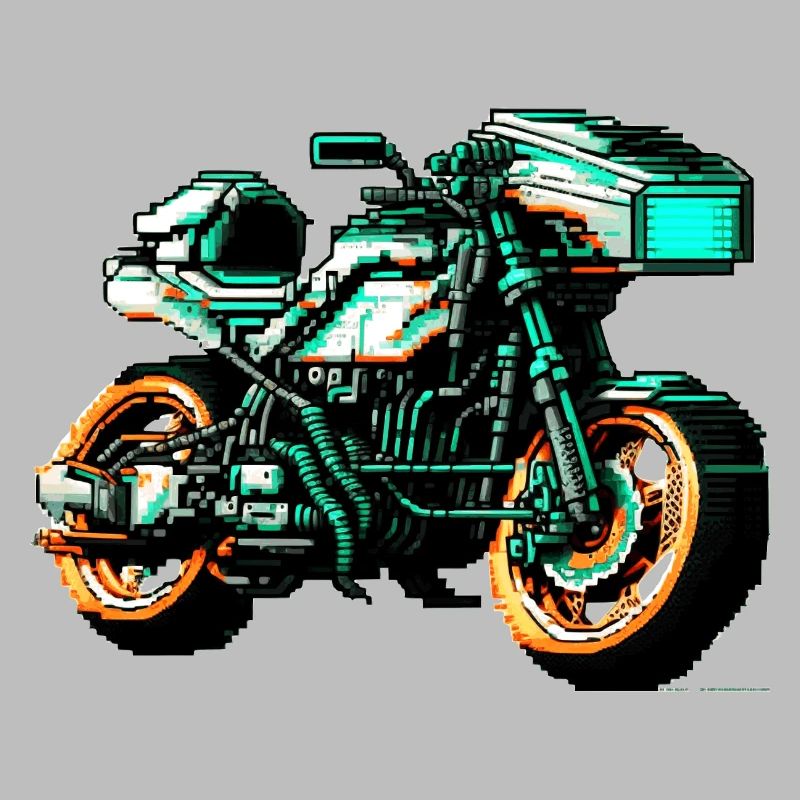 Moto de machine de course dans de superbes graphismes 8 bits