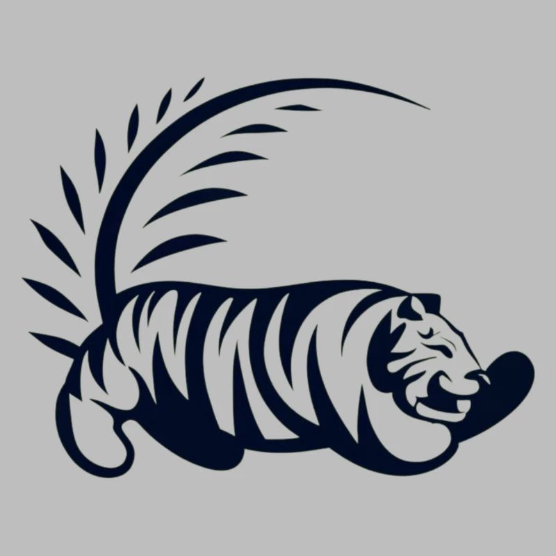 Minimalist Tiger in Geometric Shape