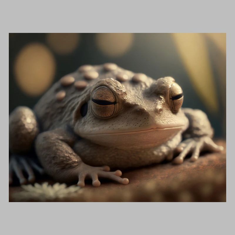 Cute animals doing hibernation – toad