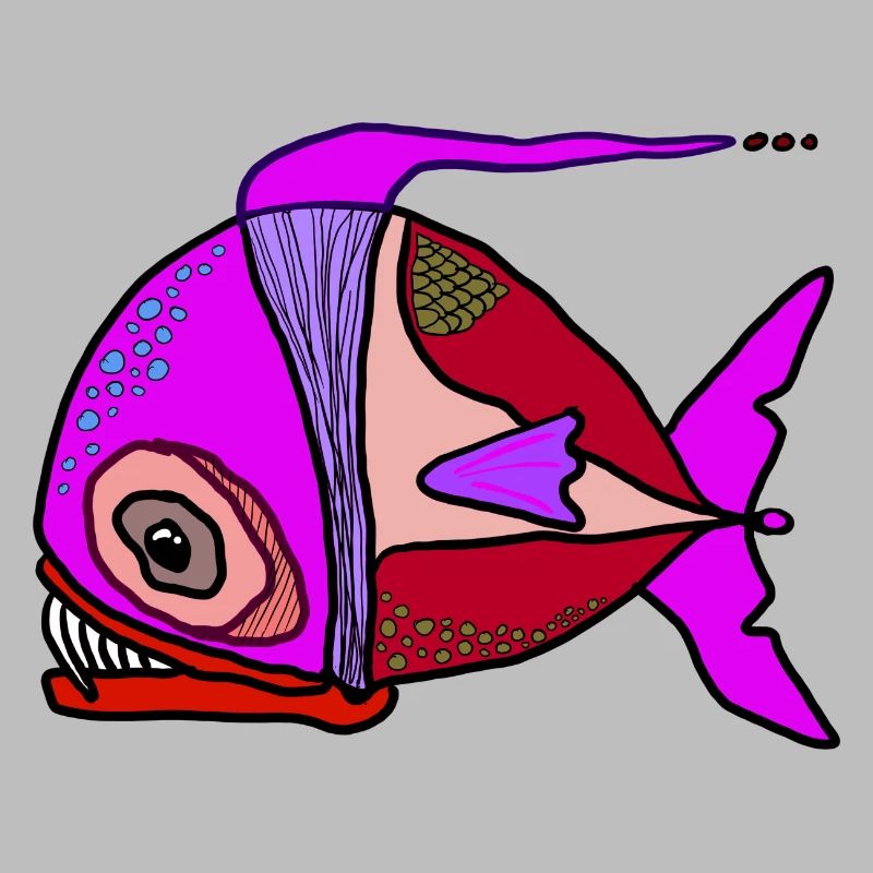 Bunter Surrealfisch Patchwork
