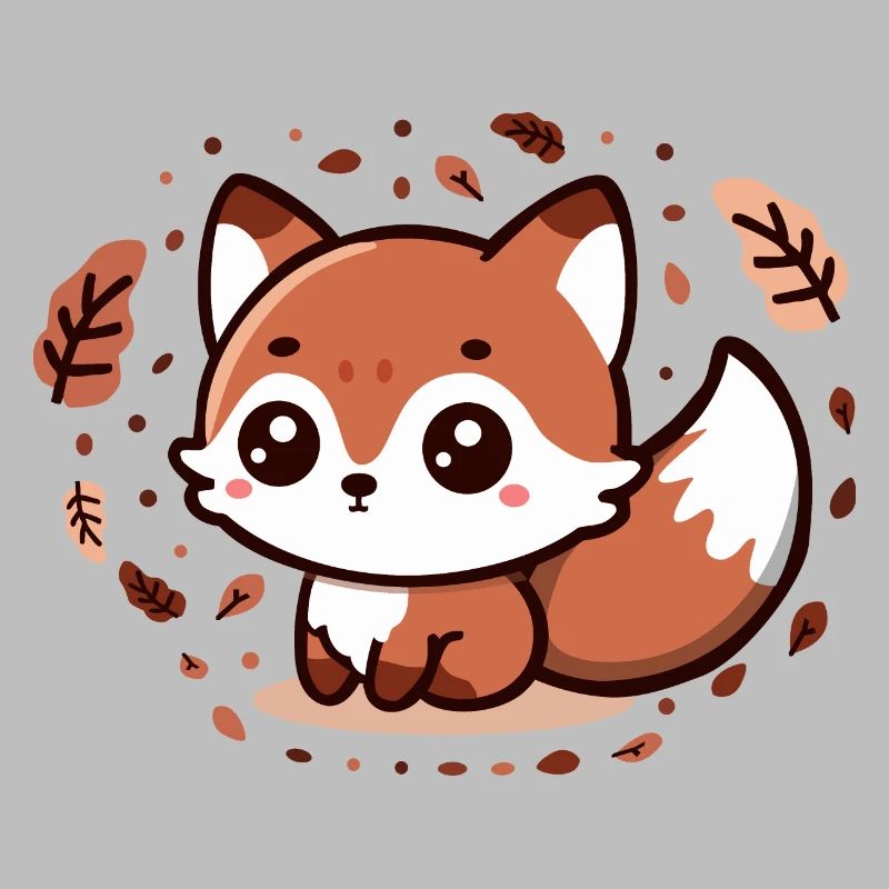 Charme d’automne : Chibi Fox avec queue duveteuse
