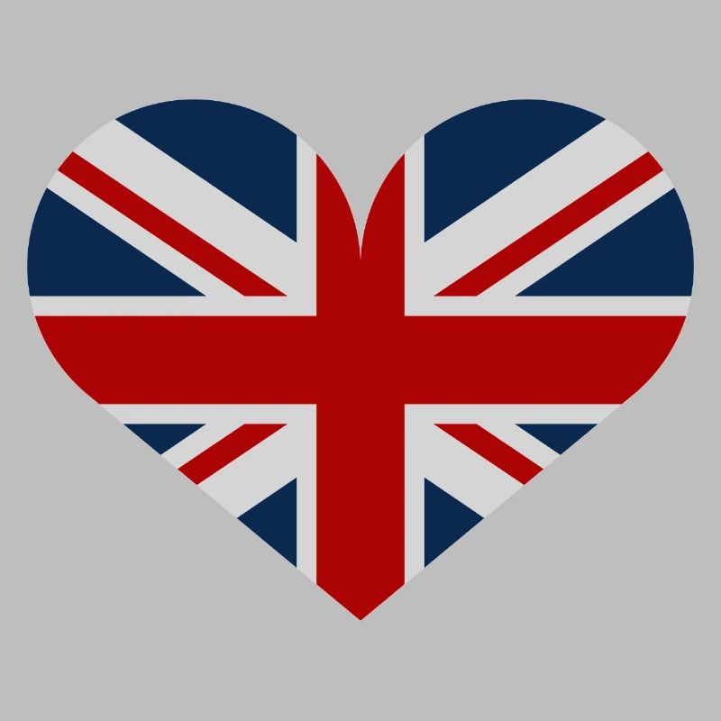 Drapeau britannique en forme de cœur
