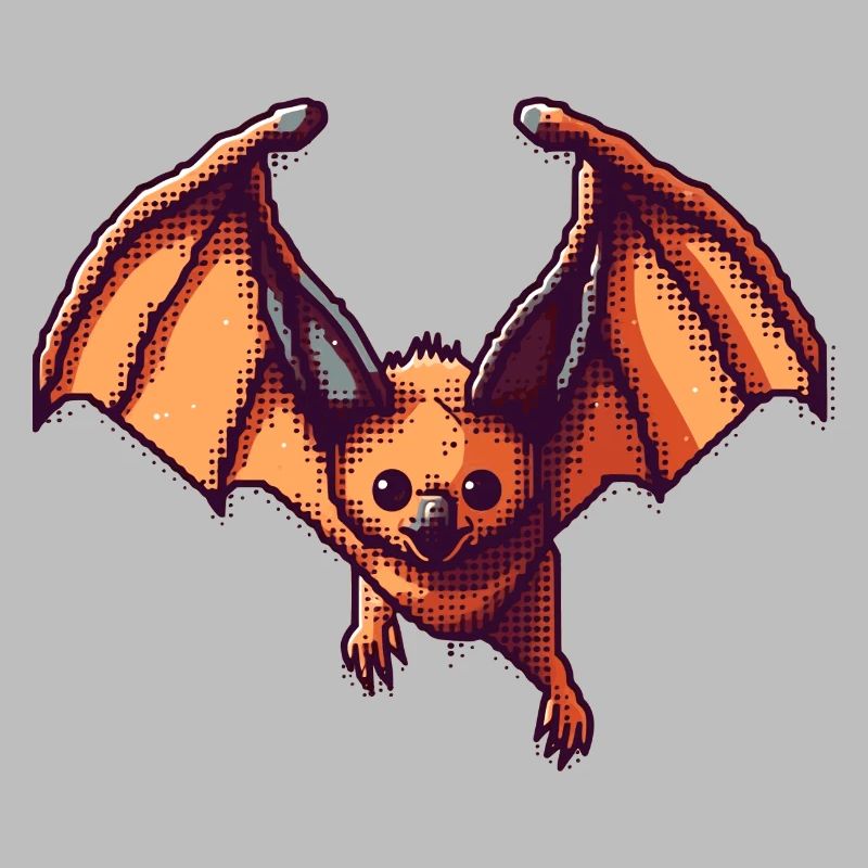 Flying fox comme pixel art rétro et vintage