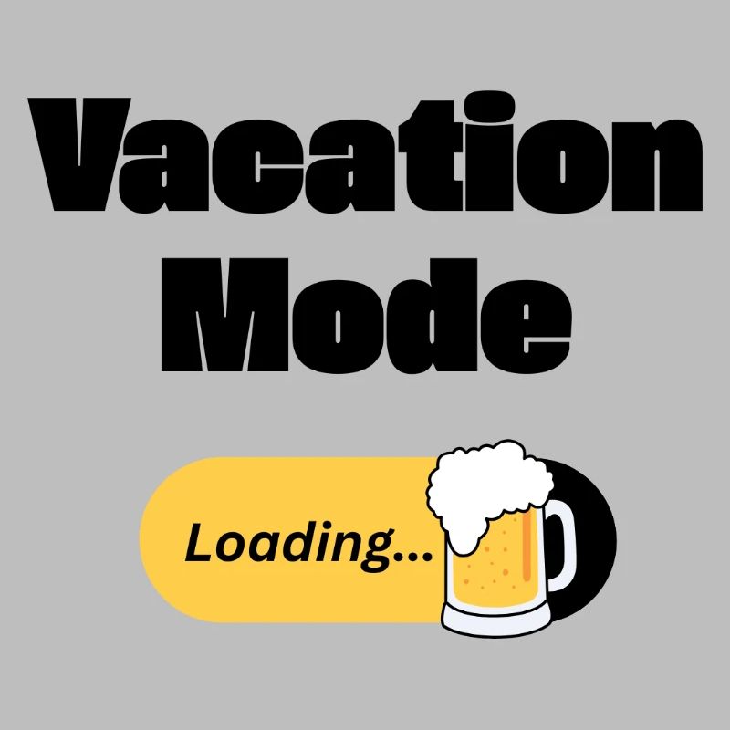 Vacation Mode On – Bier mit Ladebalken (dunkel)