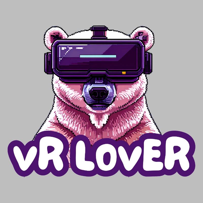 VR Bär mit Virtual Reality Brille