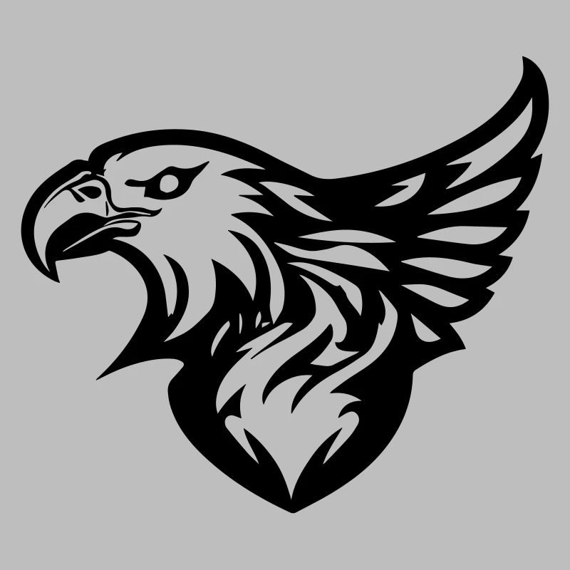 eagle's head with wing in profile on one side