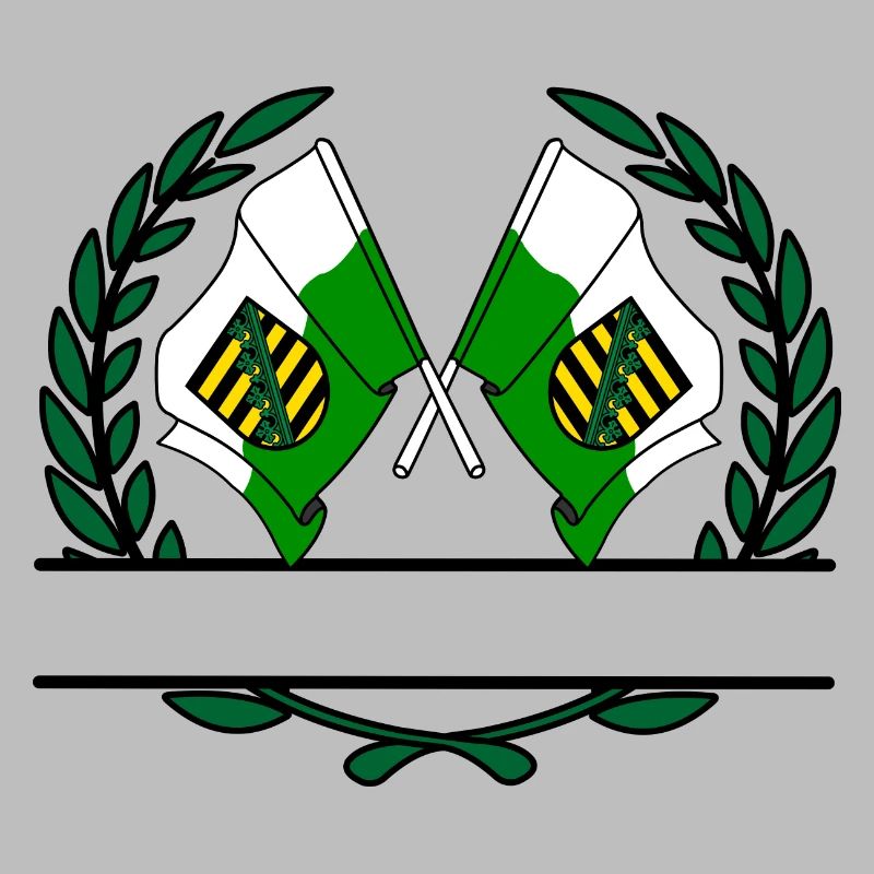 Flags Saxony laurel wreath banner