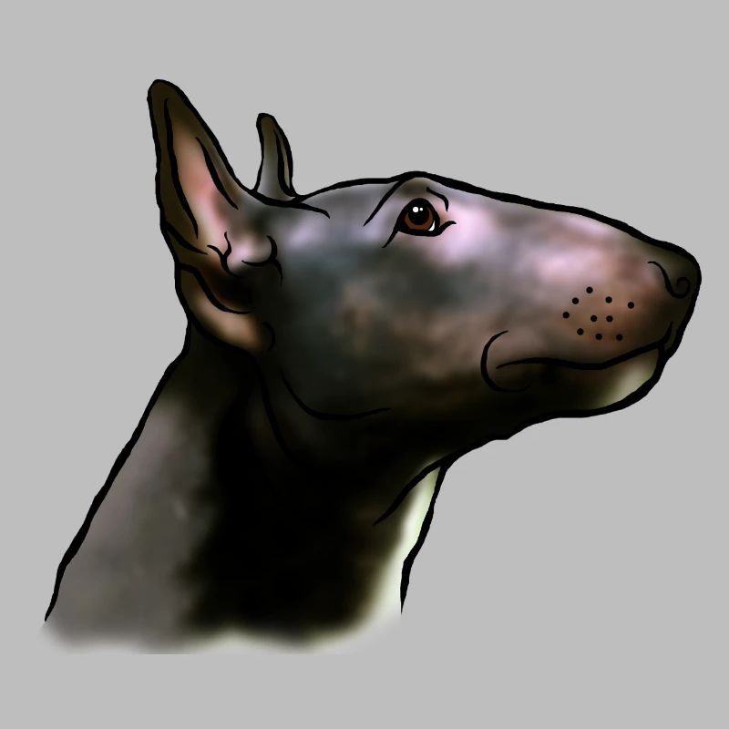 Bull Terrier Head in Profile Comic Style